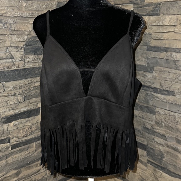 SHEIN SXY Plus Cut Out Fringe Hem Cami Top - Picture 4 of 8